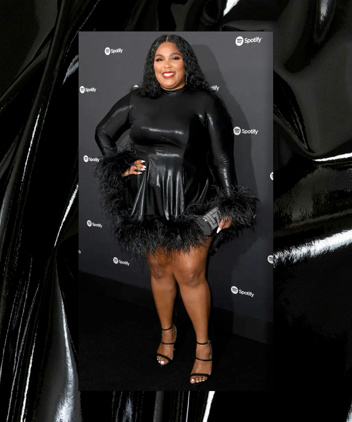 Lizzo in an awesome leather tutu